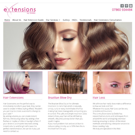 Hair Extensions web site built by Metech